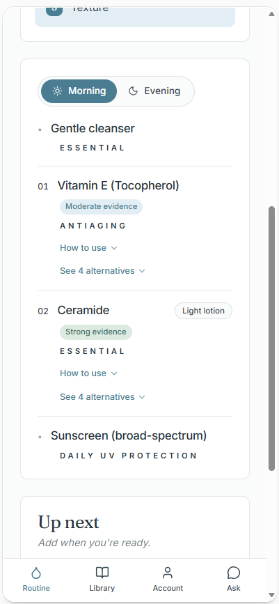 Stratum app routine screenshot